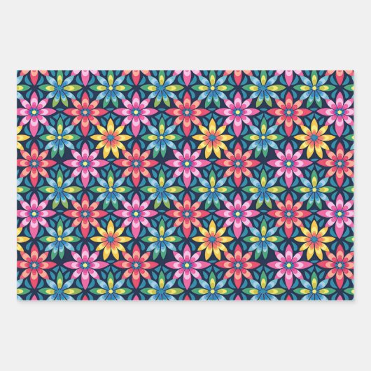  60s Vibe Mod Daisies All-over Print Inpakpapier Vel (Voorkant 2)