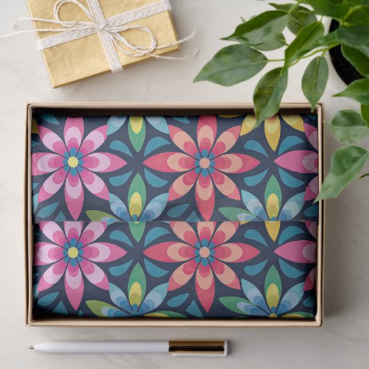 60s Vibe Mod Daisies All-over Print Tissuepapier (Geschenk)