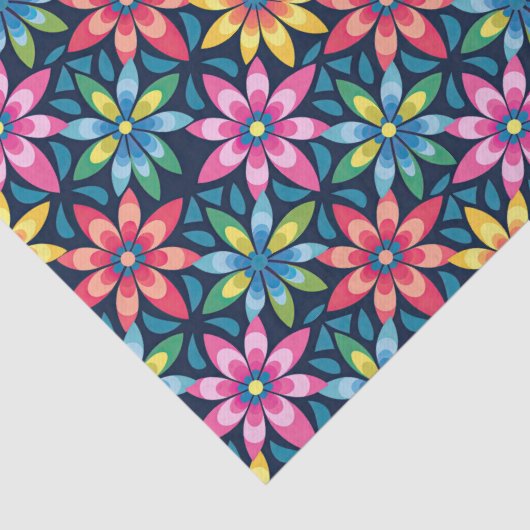 60s Vibe Mod Daisies All-over Print Tissuepapier (Detail)