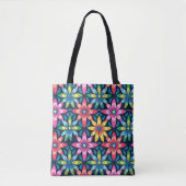  60s Vibe Mod Daisies All-over Print Tote Bag (Voorkant)