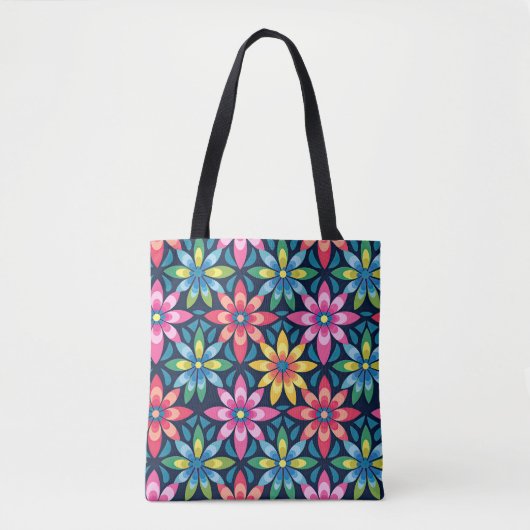  60s Vibe Mod Daisies All-over Print Tote Bag (Voorkant)