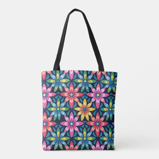  60s Vibe Mod Daisies All-over Print Tote Bag (Achterkant)