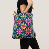  60s Vibe Mod Daisies All-over Print Tote Bag (Dichtbij)