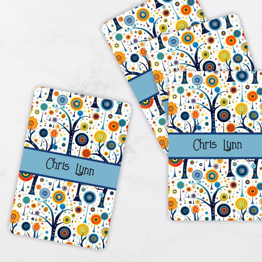 60s Vibe Mod Flowers Pokerkaarten