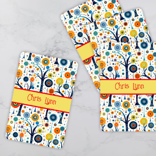  60s Vibe Mod Flowers Pokerkaarten
