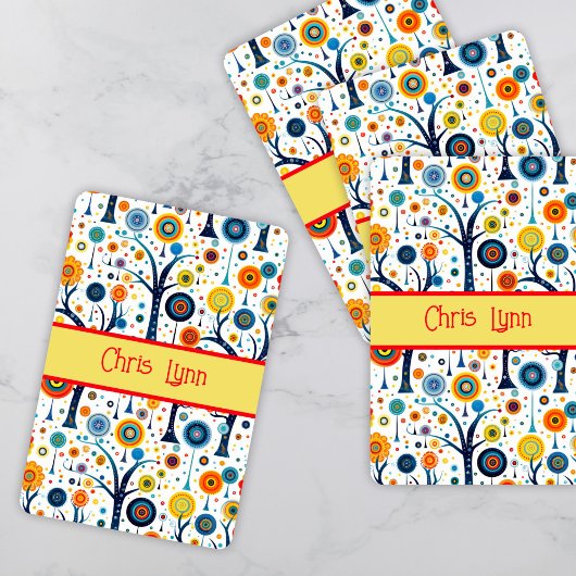 60s Vibe Mod Flowers Pokerkaarten