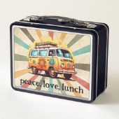 60s Vrede Hippie Metalen Lunchbox (Achterkant)