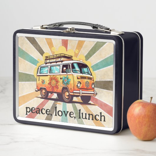 60s Vrede Hippie Metalen Lunchbox (In situ)