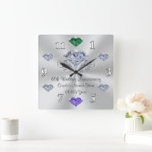 60ste bruiloft Jubileum Gift Ideas Vierkante Klok (Huis)