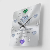 60ste bruiloft Jubileum Gift Ideas Vierkante Klok (Hoek)