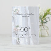 60ste bruiloft Jubileum Partij,  kant Kaart (Staand voorkant)