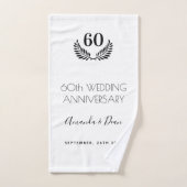 60ste bruiloft witte zwarte baard bad handdoek (Handdoek)