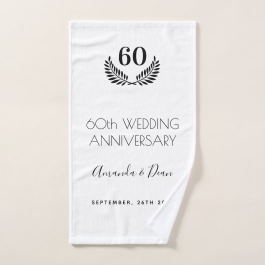 60ste bruiloft witte zwarte baard bad handdoek (Handdoek)