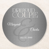 60ste Diamond Weddin Ronde Kartonnen Onderzetter (Voorkant)