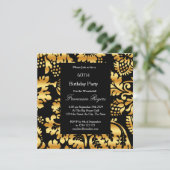 60ste Elegante Verjaardagsfeest Goud Zwart Kaart (Staand voorkant)