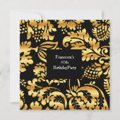 60ste Elegante Verjaardagsfeest Goud Zwart Kaart (Achterkant)