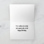 "60ste" HONKBAL HUMOR EN EEN BEETJE VERJAARDAG HUM Kaart (Binnen)