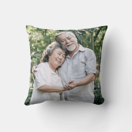 60ste Huwelijksjubileum Foto Rozen Aquarel Kussen (Achterkant)