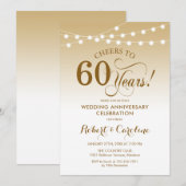 60ste huwelijksjubileum - Goud Wit Kaart (Voorkant / Achterkant)