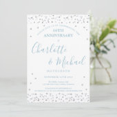 60ste huwelijksjubileum harten confetti handtekeni kaart (Staand voorkant)