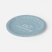 60ste huwelijksjubileum Liefdesharten Confetti Papieren Bordje (Gekanteld)