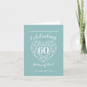 60ste huwelijksverjaardag 60 jaar liefde kaart