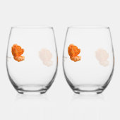 60ste huwelijksverjaardag aanpassen perzik roos ca wijnglas zonder voet (Rechts)