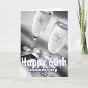 60ste huwelijksverjaardag champagne viering kaart