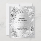 60ste huwelijksverjaardag diamant zilveren uitnodi (Voorkant)