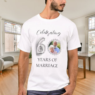 60ste huwelijksverjaardag foto diamanten mannen t-shirt