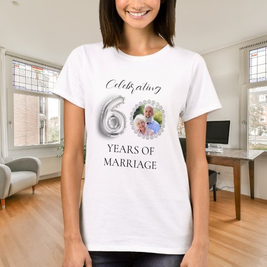 60ste huwelijksverjaardag foto diamanten t-shirt