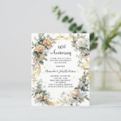 60ste huwelijksverjaardag gele bloemen uitnodiging (Staand voorkant)