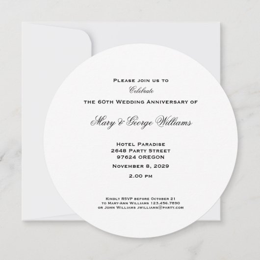 60ste huwelijksverjaardag Rode Rozen Hart Elegant  Kaart (Achterkant)