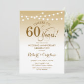 60ste huwelijksverjaardag - Wit Goud Kaart (Staand voorkant)