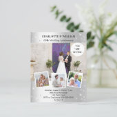 60ste huwelijksverjaardag zilveren foto uitnodigin (Staand voorkant)