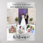 60ste huwelijksverjaardag zilveren foto welkomstbo poster (Voorkant)