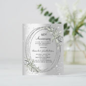 60ste huwelijksverjaardag zilveren uitnodiging (Staand voorkant)