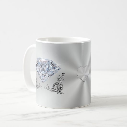 60ste Jubileum cadeau voor grootouders Koffiemok (Voorkant links)