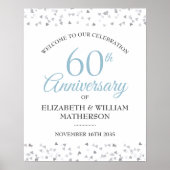 60ste jubileum Love Hearts Confetti Welkom Bord Poster (Voorkant)