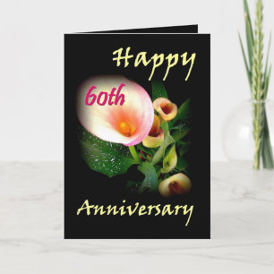 60ste Jubileum met Calla Lelies Kaart