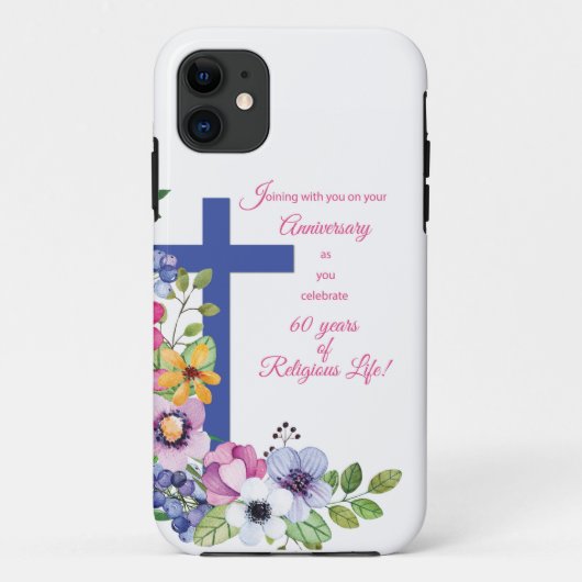 60ste Jubileum, non, Religious Life Cross Case-Mate iPhone Case (Achterkant)