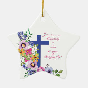 60ste Jubileum, non, Religious Life Cross Keramisch Ornament