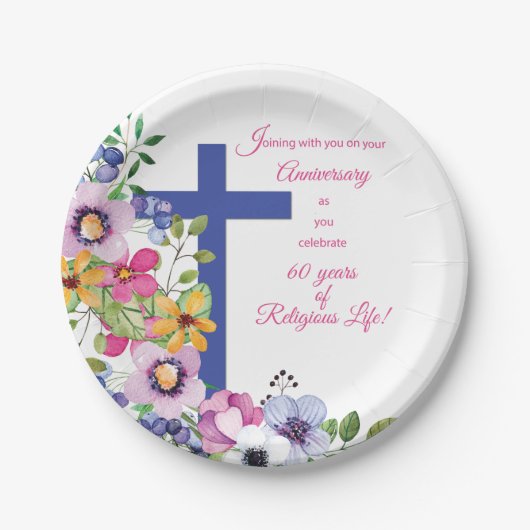 60ste Jubileum, non, Religious Life Cross Papieren Bordje (Voorkant)