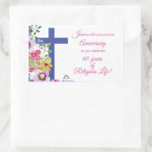 60ste Jubileum, non, Religious Life Cross Rechthoekige Sticker (Tas)