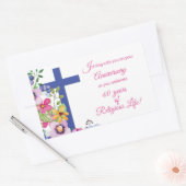 60ste Jubileum, non, Religious Life Cross Rechthoekige Sticker (Envelop)