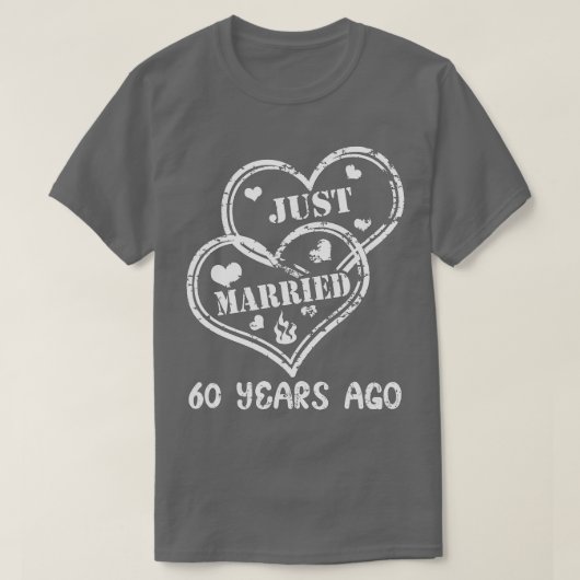 60ste Jubileum paar huwelijken gewoon 60 jaar oud T-shirt (Design voorkant)