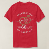 60ste Jubileum van het huwelijk - 60 jaar huwelijk T-shirt (Design voorkant)