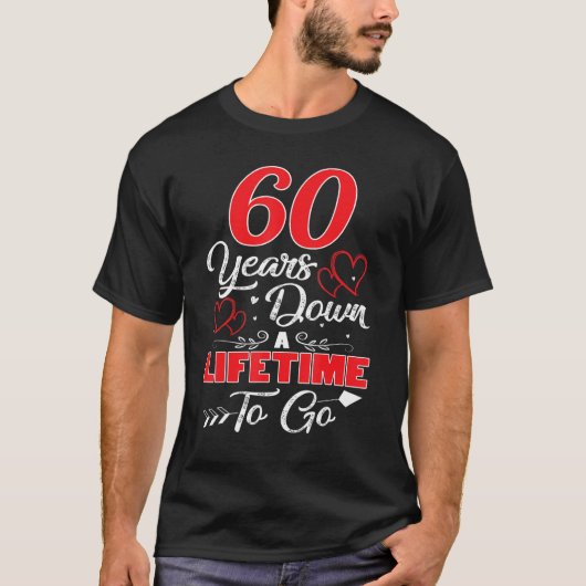 60ste Jubileum van het huwelijk 60 jaar lang in ee T-shirt (Voorkant)