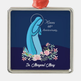 60ste Jubileum van het Religieuze Leven Nun Pink F Metalen Ornament