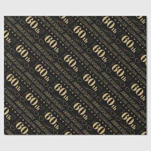 60ste Jubileum voor bruiloft Cadeaupapier (Vlak)